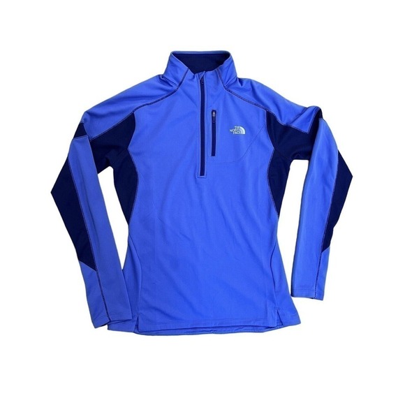 The North Face Flashdry Women’s Long Sleeve Pullover Size Medium Sweatshirt Blue - Picture 1 of 9